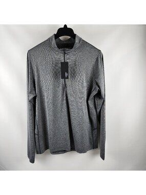Landway City Luxe Shirt Mens XL Charcoal Gray 1/4 Zip Pullover Shirt